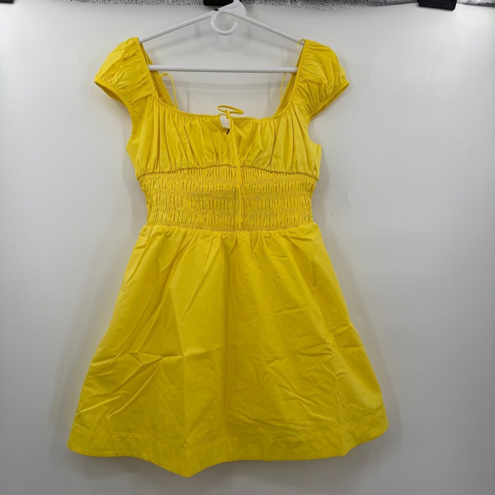 Anthropologie cotton smocked mini dress